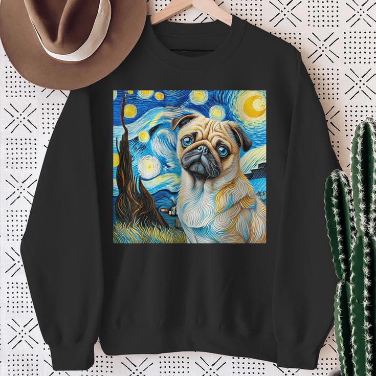 Mops Unter Dem Sternenhimmel Sweatshirt Geschenke für alte Frauen