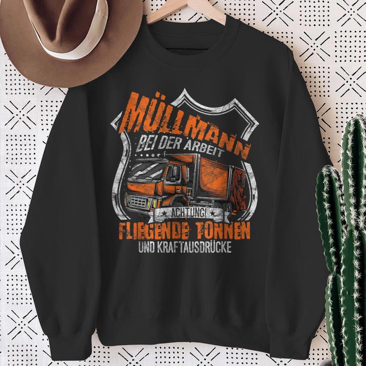 Müllmann Bei Der Arbeit Müllwerker Müllfahrer Sweatshirt Geschenke für alte Frauen