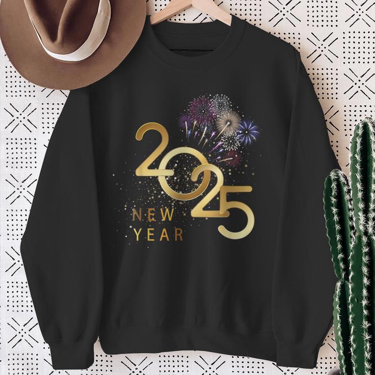 New Year's Eve Party Supplies 2025 Happy New Year Fireworks Sweatshirt Geschenke für alte Frauen