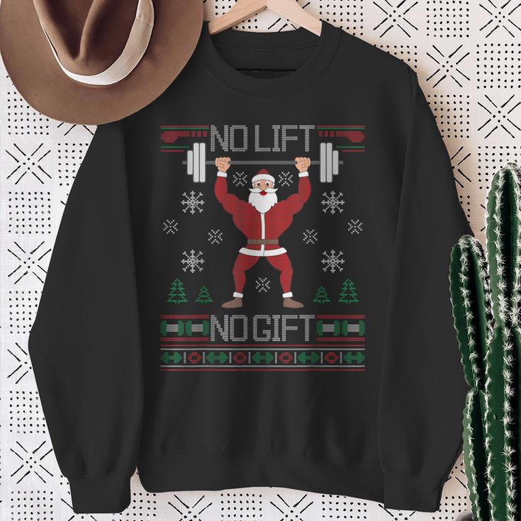 No Lift No Ugly Christmas Jumper Gym Santa Sweatshirt Geschenke für alte Frauen