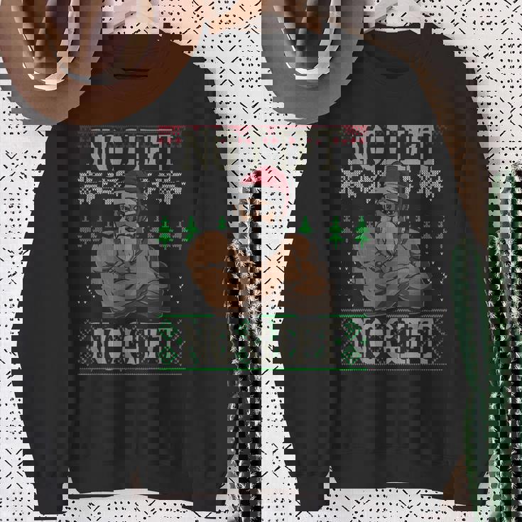 No Lift No Santa Claus Ugly Christmas Gym Workout X-Mas Sweatshirt Gifts for Old Women