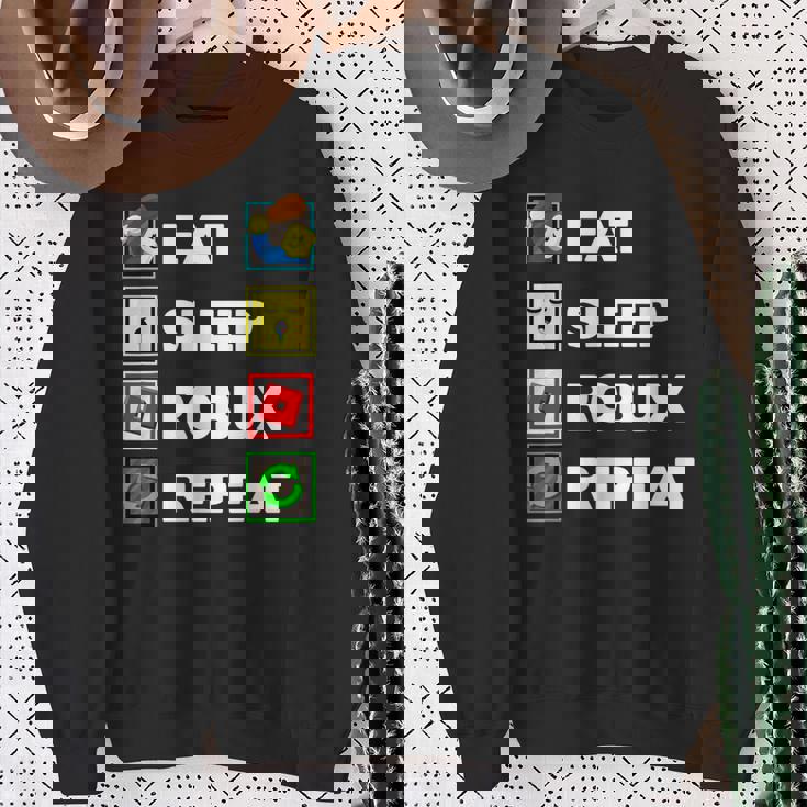 Noob And Professional Gamer Eat Sleep Robux Repeat Sweatshirt Gifts for Old Women