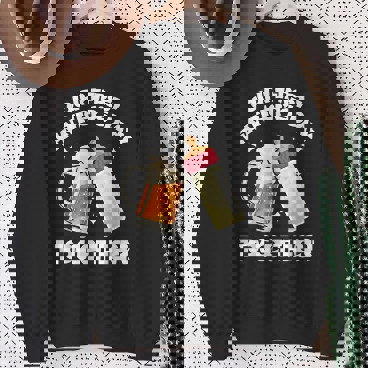 Nuestro Primer Día Del Padre Juntos Botella Cerveza Artesanal Camisa de entrenamiento Regalos para ancianas