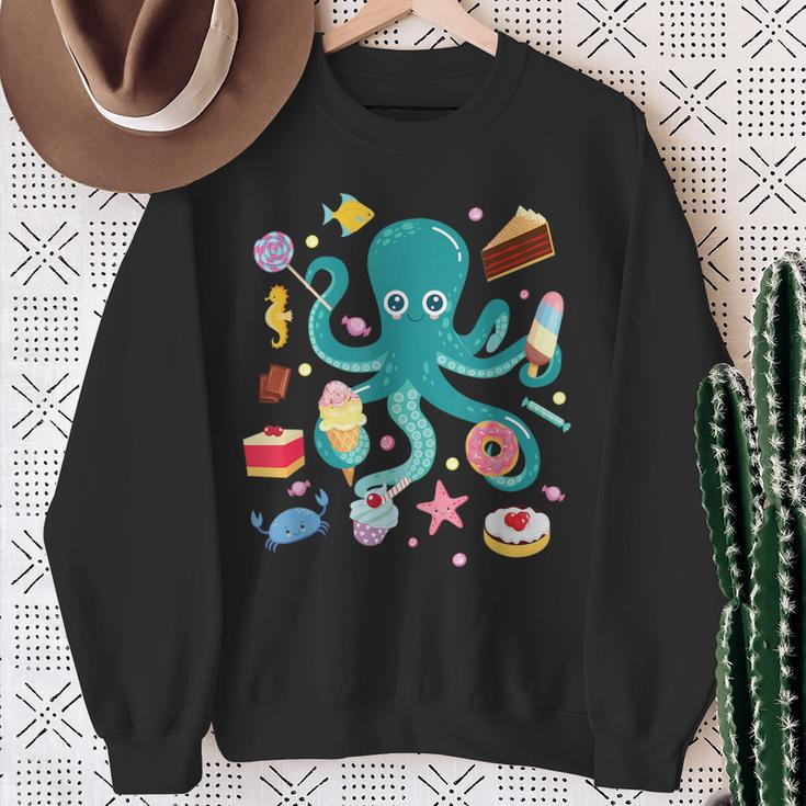 Octopus Cake Tentacle Sea Animals Children's Sweatshirt Geschenke für alte Frauen