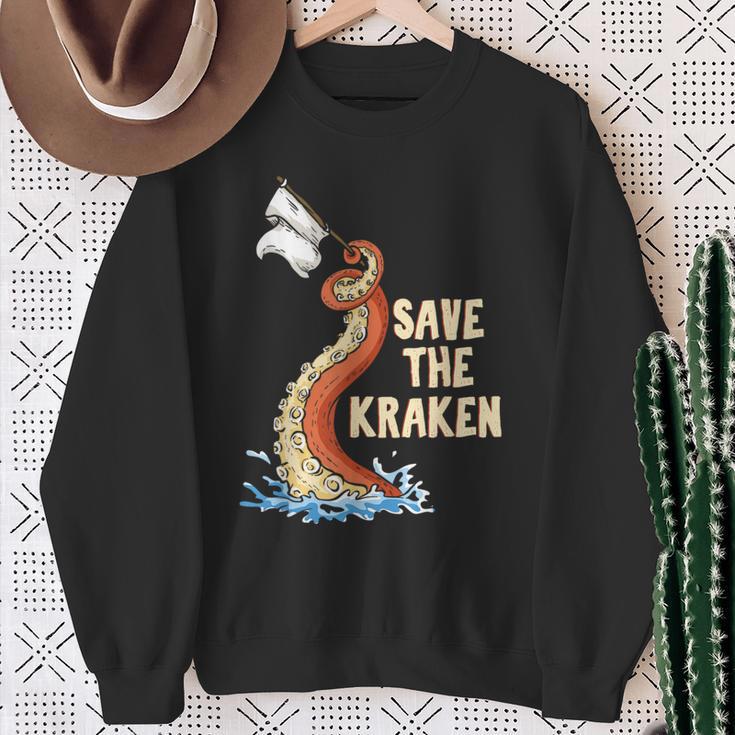 Octopus Save The Kraken Sweatshirt Geschenke für alte Frauen