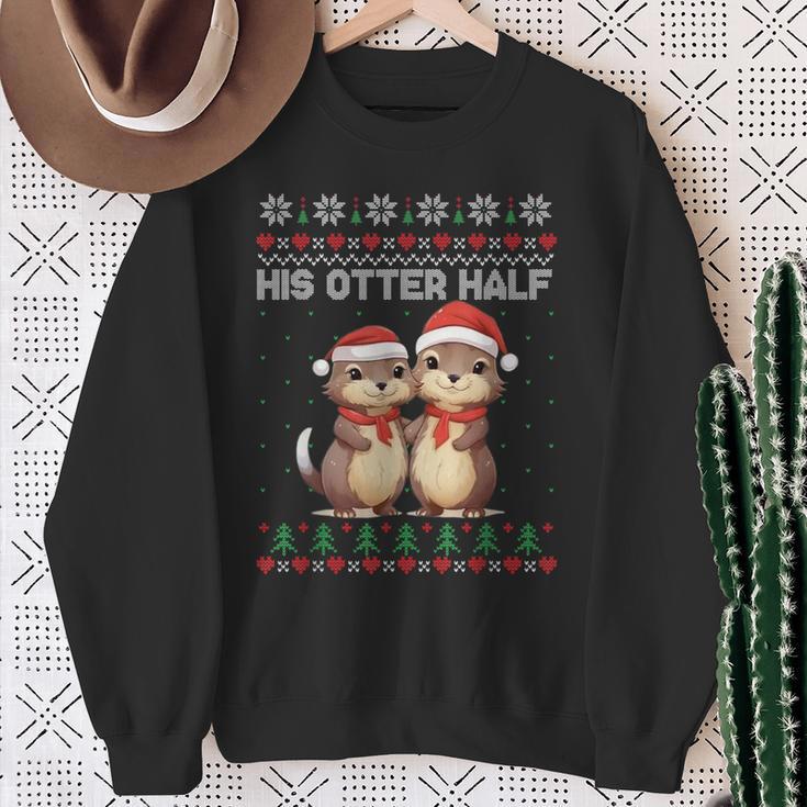 Her Otter Half His Otter Half Christmas Ugly Sweater Couple Sweatshirt Geschenke für alte Frauen