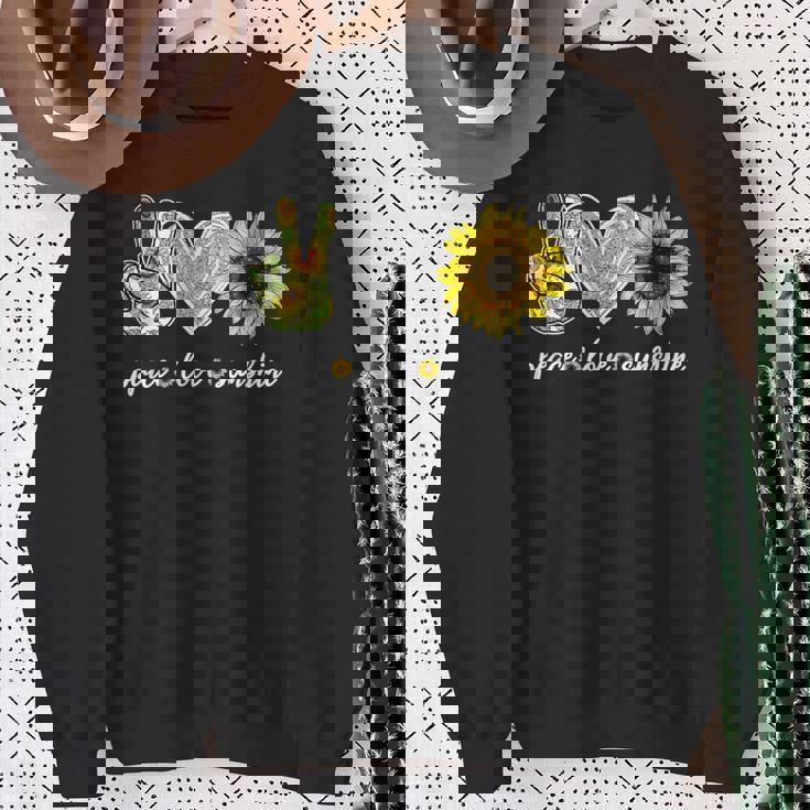 Peace Love Tournesol Hippie Amoureux De Tournesol Sweater e Cadeaux pour les femmes âgées