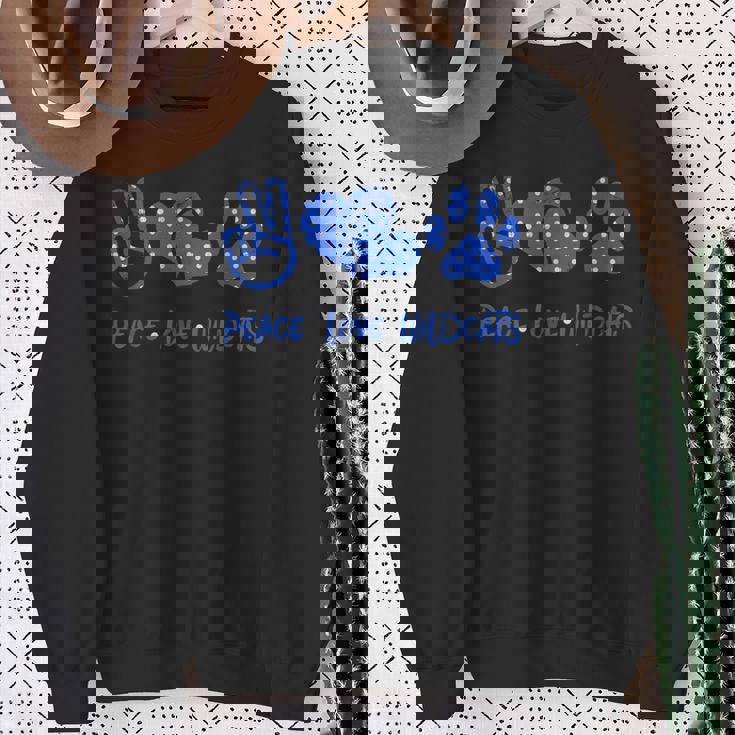 Peace Love Wildcats Kentucky Ky Pride Grunge Sweatshirt Gifts for Old Women