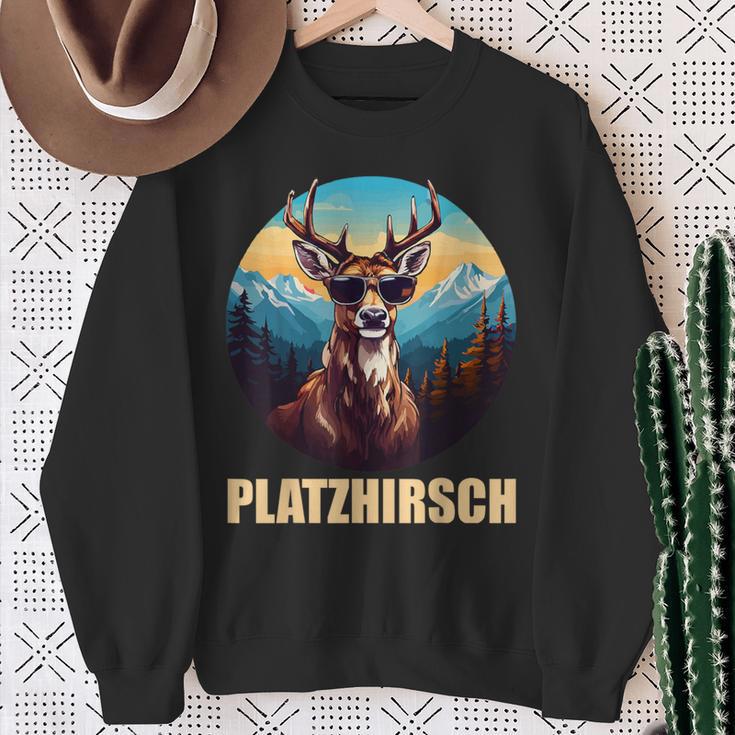 Platzhirsch Beim Wandern Berge Sweatshirt Geschenke für alte Frauen