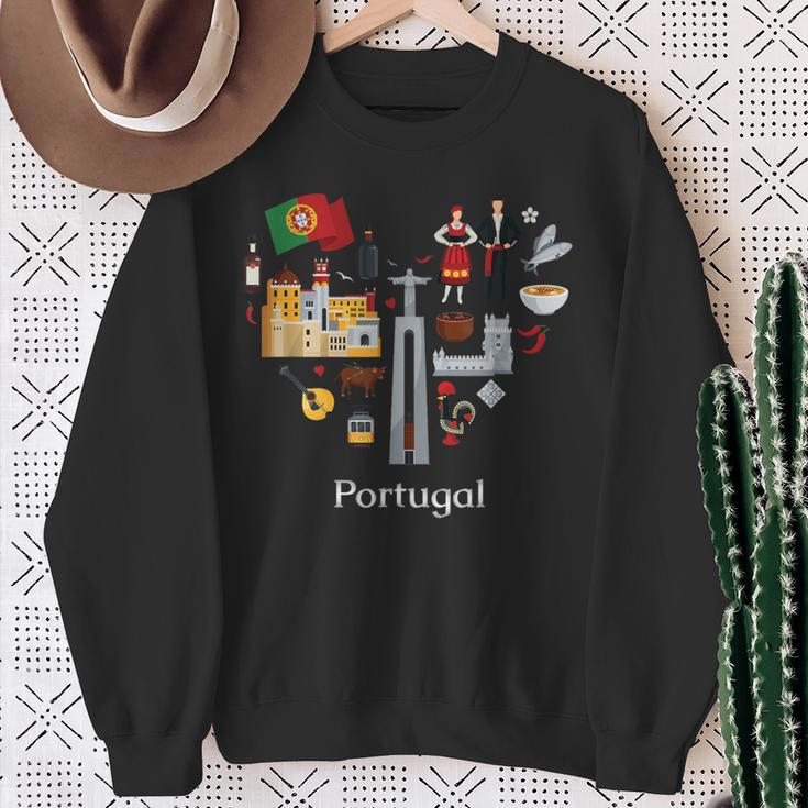 Portugal Lisbon Card Icon Traditional Keepsake Sweatshirt Geschenke für alte Frauen