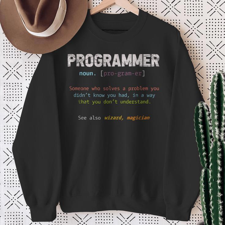 Programmer Definition Computer Skills Programmer S Sweatshirt Geschenke für alte Frauen