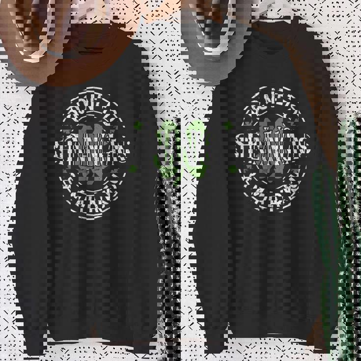 Prone To Shenanigans & Malarkey St Patrick's Day Irish Sweatshirt Gifts for Old Women