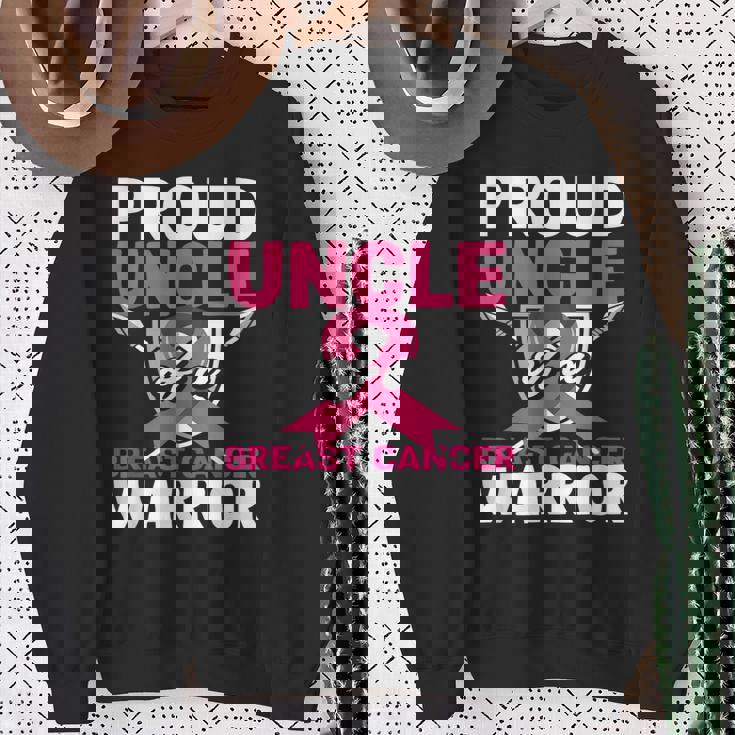 Proud Uncle Warrior Breast Cancer Awareness Sweatshirt Gifts for Old Women
