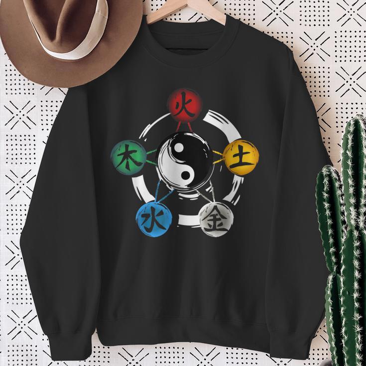 Qigong Five Elements Tai Chi Meditation Ying & Yang Sweatshirt Geschenke für alte Frauen