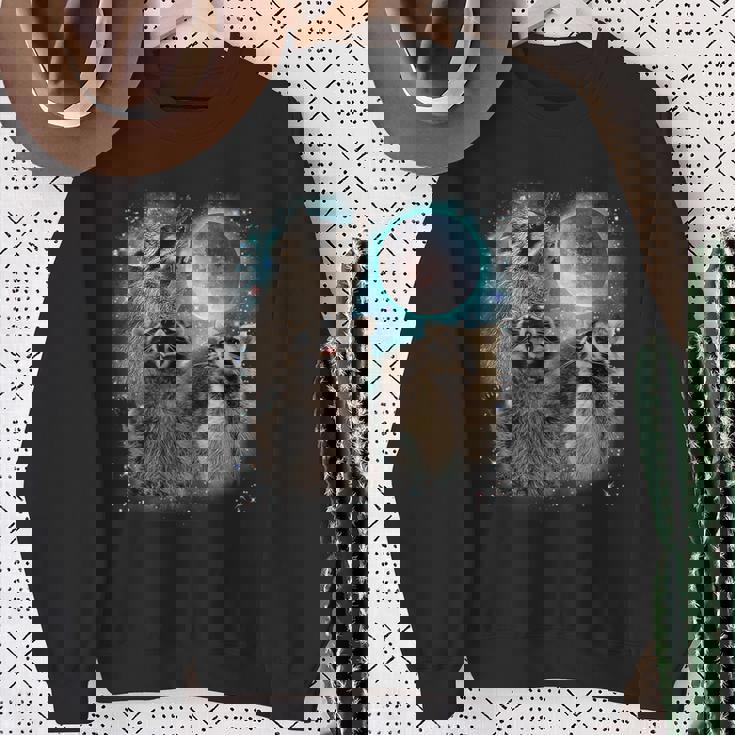 Raccoon Moon Sweatshirt for Men, Women & Kids - Fun Howling Design Gifts for Old Women