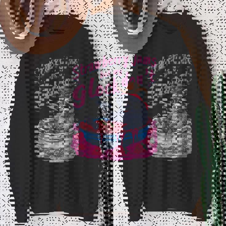 Raccoon Sweatshirt – Cute Strawberry Jam Design for Animal Lovers Gifts for Old Women