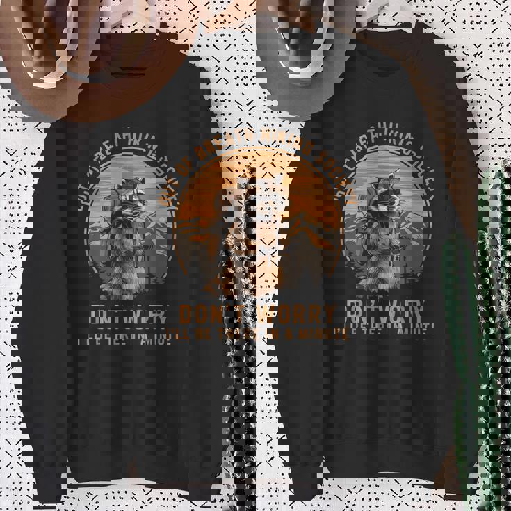 Raccoon Vintage Sweatshirt - Outdoor Adventure | Hiking Enthusiast Gifts for Old Women