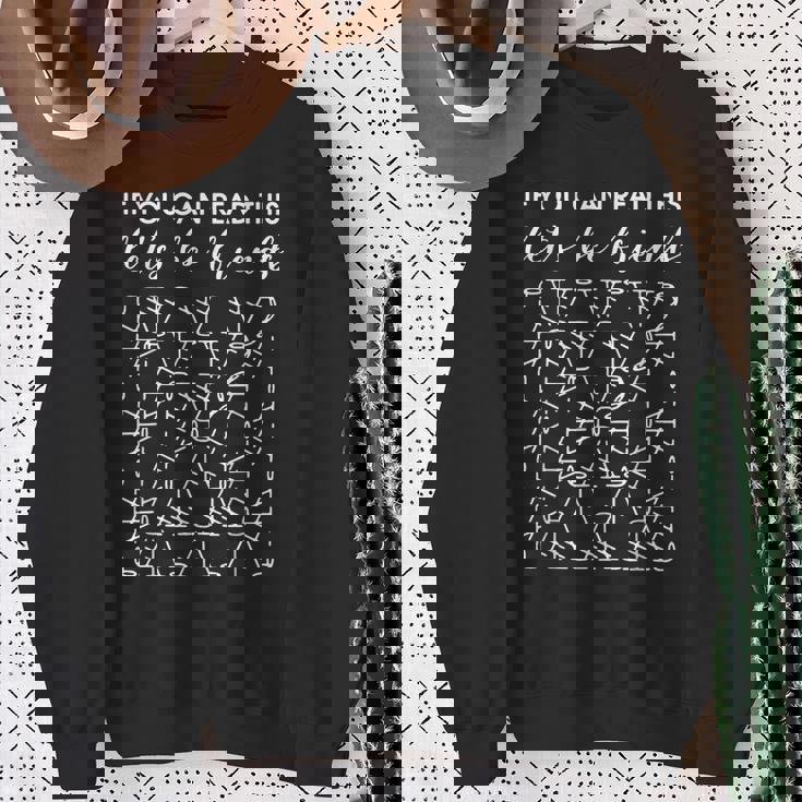 If You Can Read This Let's Be Friends Granny Squares Sweatshirt Gifts for Old Women