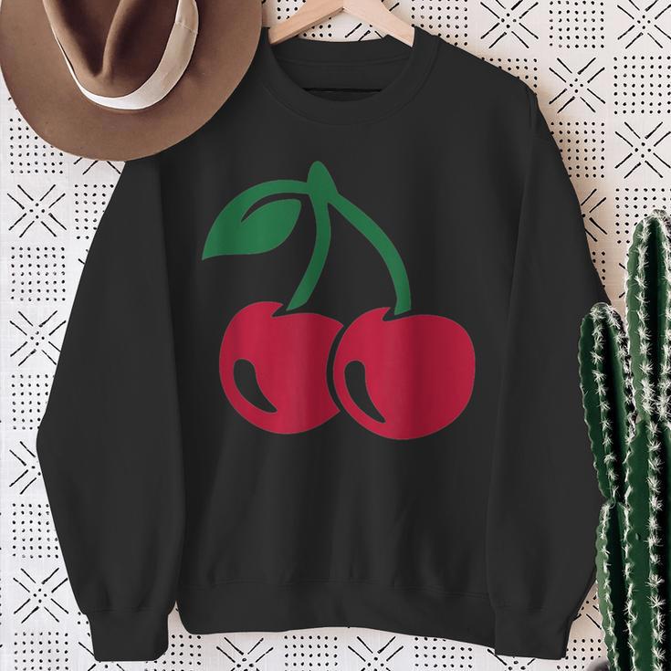 With Red Cherry Sweatshirt Geschenke für alte Frauen