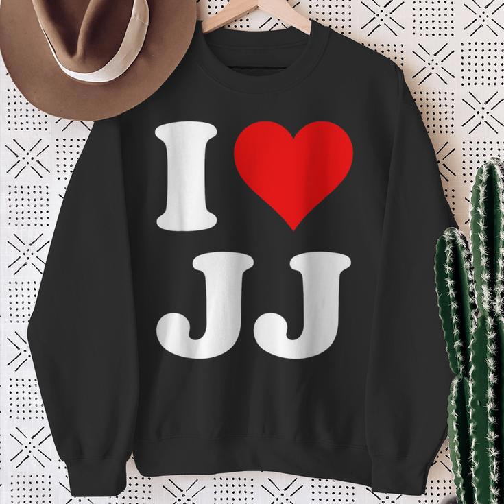 Red Heart I Love Jj Sweatshirt Geschenke für alte Frauen