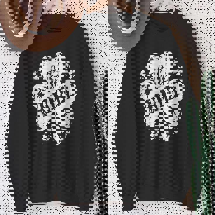 The Redhead Clovers Stamp Cute Saint Patrick's Day Fun Sweatshirt Gifts for Old Women