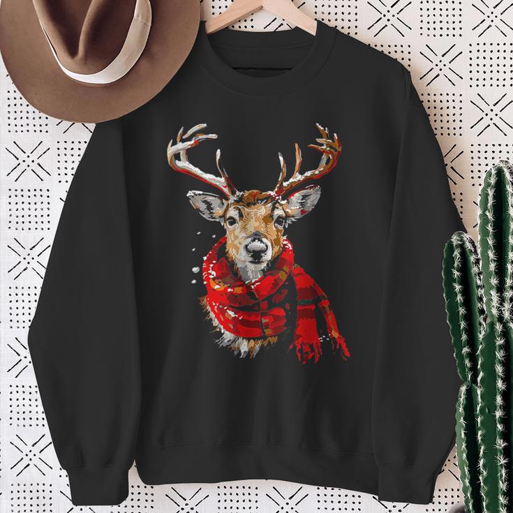 Reindeer Graphic Illustration Reindeer Sweatshirt Geschenke für alte Frauen