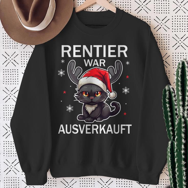 Reindeer Was Out Sold Cats Christmas Sweatshirt Geschenke für alte Frauen