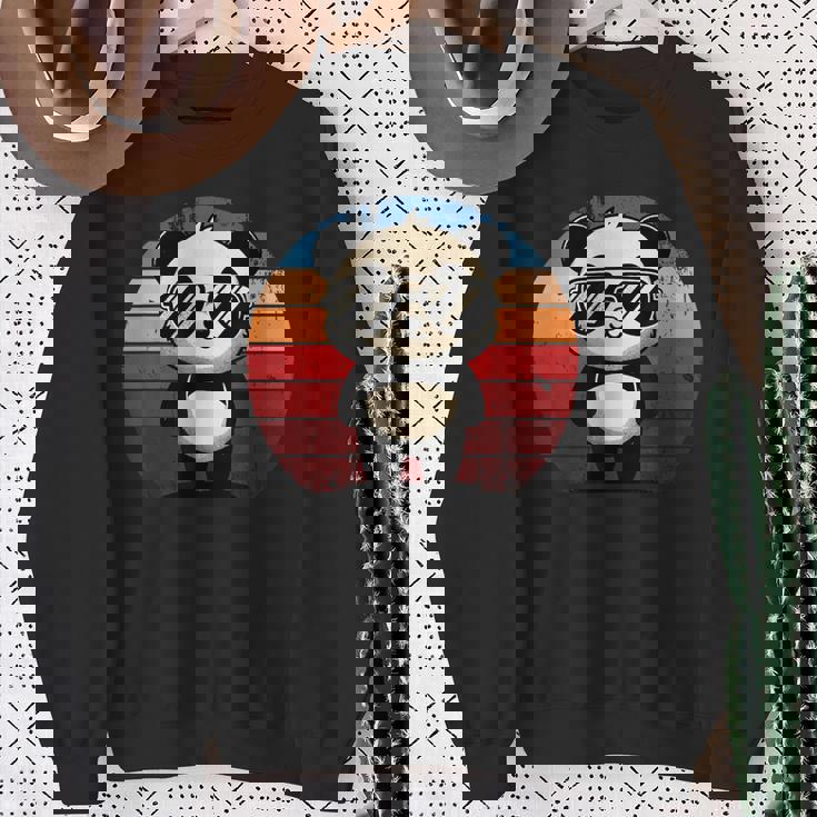 Retro Panda In Sunglasses BBQ Pool Party Panda Sweatshirt Gifts for Old Women