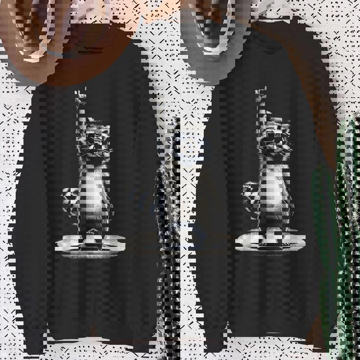Retro Raccoon Rock Music Men Kids Women Raccoon Sweatshirt Gifts for Old Women