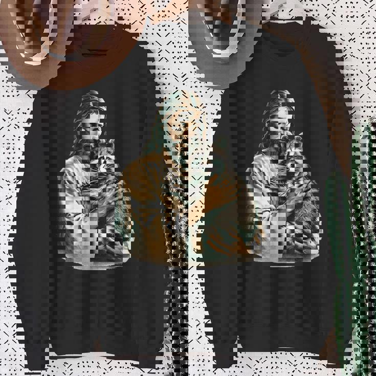 Retro Raccoon Sweatshirt with Sunglasses for Animal Lovers Gifts for Old Women