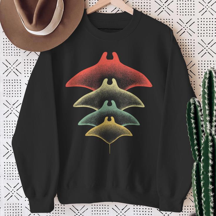 Retro Stingray Manta Ray Underwater Diving Sweatshirt Geschenke für alte Frauen