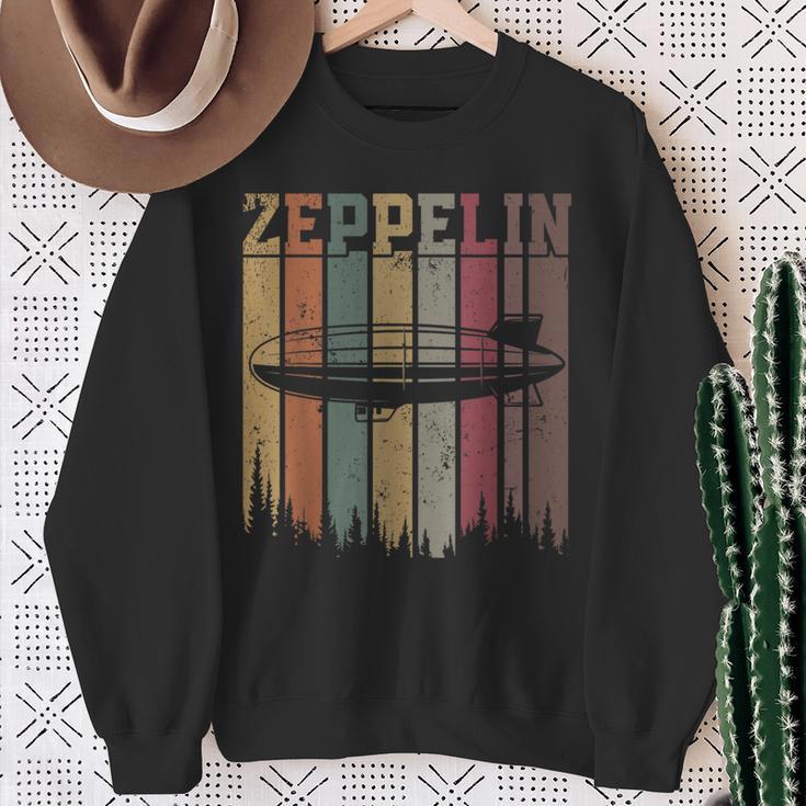 Retro Zeppelin 70Er Jahre Dirigible Blimp Luftschiff Zepelin Zepplin Sweatshirt Geschenke für alte Frauen