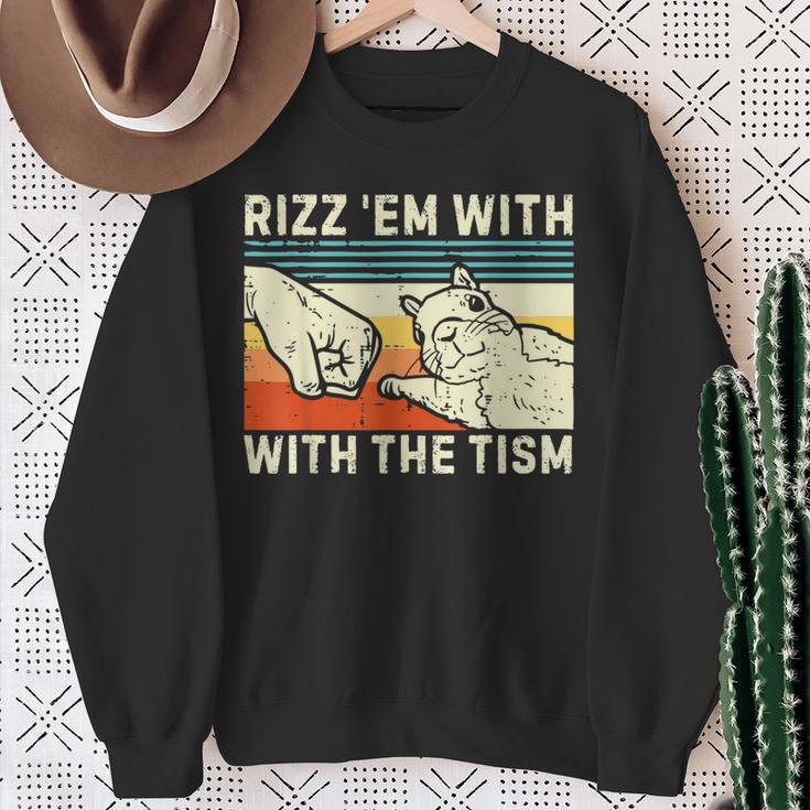 Rizz Em With The Tism Rizzler Joke Meme Rizzling Squirrel Sweatshirt Gifts for Old Women Rizz Em With The Tism Rizzler Joke Meme Rizzling Squirrel Sweatshirt Gifts for Old Women