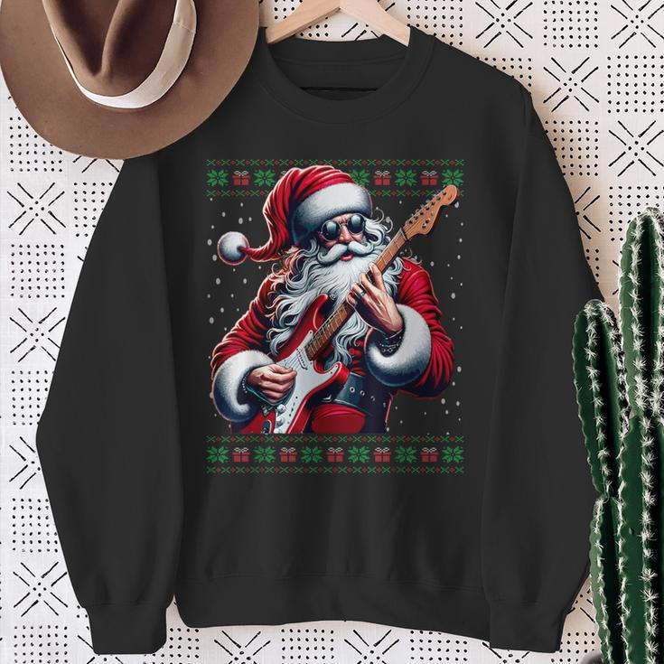 Santa Claus Guitar Ugly Christmas Jumper Sweatshirt Geschenke für alte Frauen