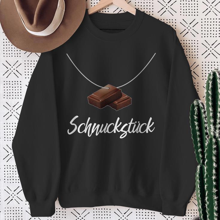 Schnuckstück With Chocolate Naschen Als Necklace Sweatshirt Geschenke für alte Frauen