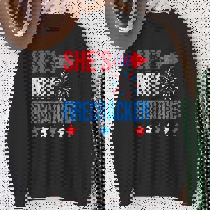 She's My Firecracker Matching 4th Of July Shirts For Couples Sweatshirt Gifts for Old Women