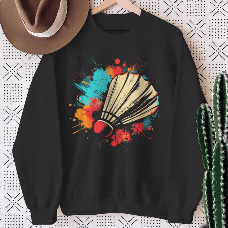 Shuttlecock Graffiti Badminton Lovers Badminton Hall Sweatshirt Geschenke für alte Frauen