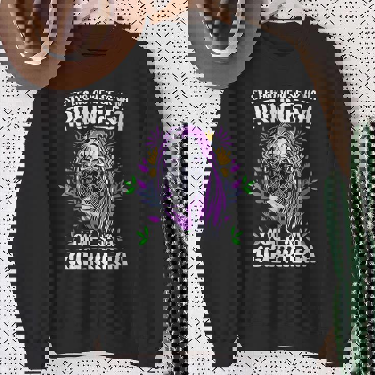 Si Tengo Que Ser Una Princesa Que Sea Guerrera 8 Marzo Cuello Camisa de entrenamiento Regalos para ancianas