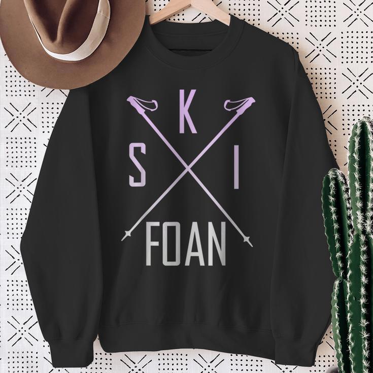 Skifoan Ski Ski Ski Ski Ski Ski Ski Mountain Sweatshirt Geschenke für alte Frauen