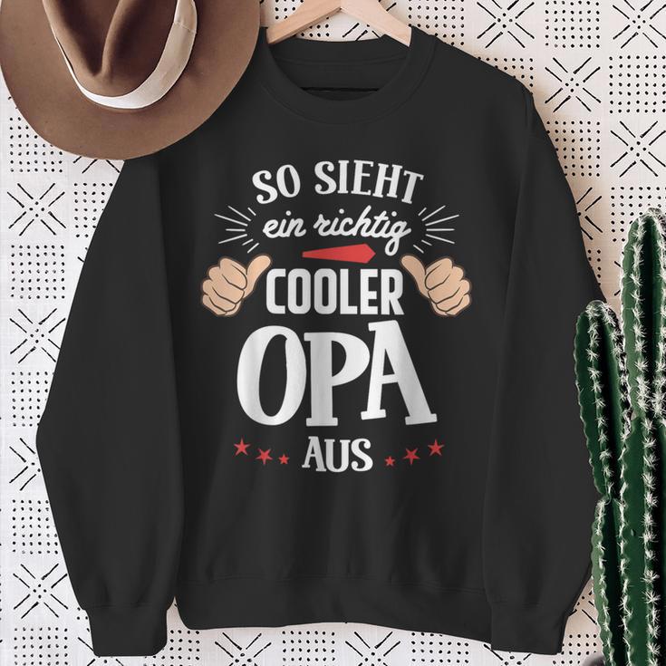 So Sieht Ein Richtig Cooler Opa Aus Bester Opa Grandpa Sweatshirt Geschenke für alte Frauen