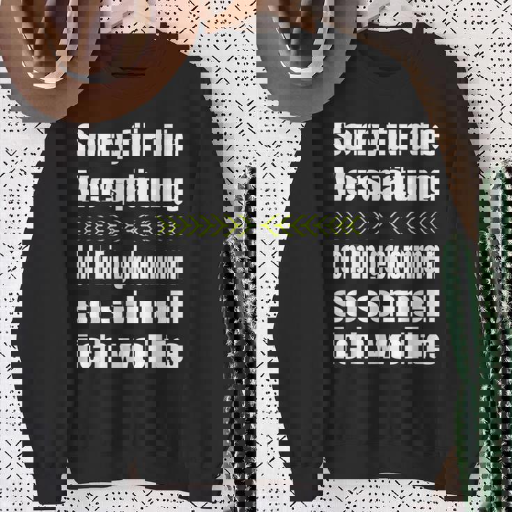 Sorry Für Dieerspätung Lustiges Wortwitz Statement Fun Sweatshirt Geschenke für alte Frauen