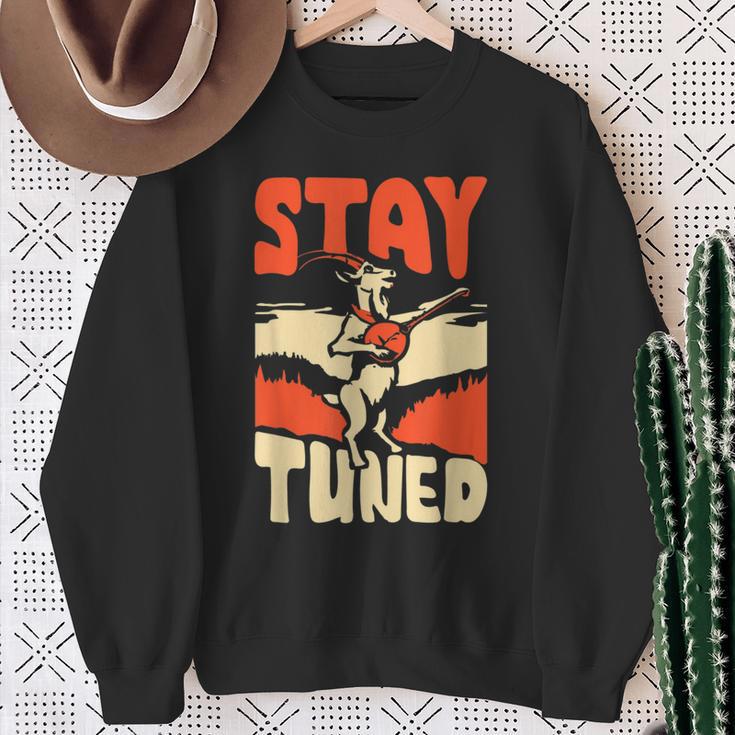 Stay Tuned Mountain Goat Banjo Music Bluegrass Sweatshirt Geschenke für alte Frauen