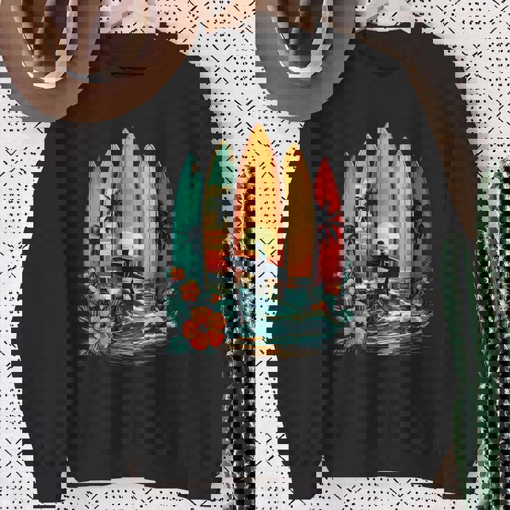 Surfboarder Hawaii Wave Surfing Beach Surfer Sweatshirt Gifts for Old Women