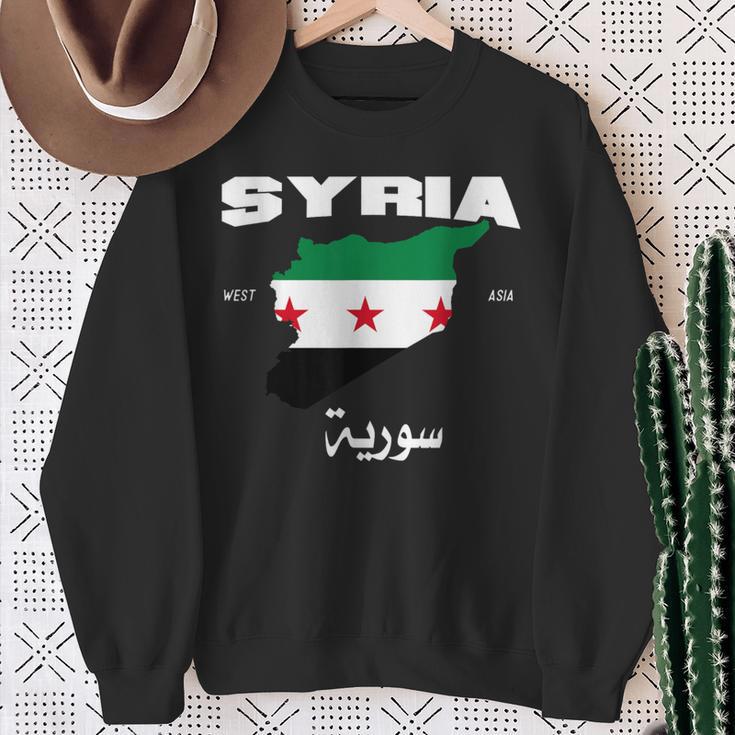 Syrian Revolution Flag Map Syria Situation Of Syria Sweatshirt Geschenke für alte Frauen