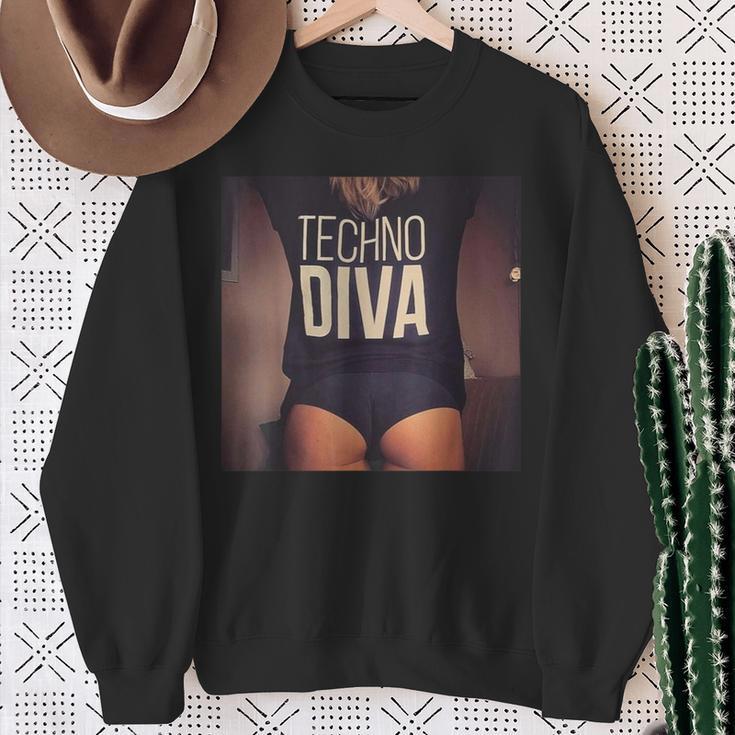 Techno Diva Cool Techno Dance Disco Edm Sweatshirt Geschenke für alte Frauen