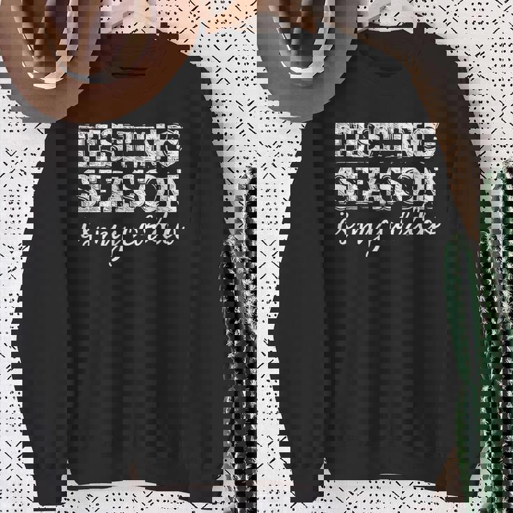 Testing Season Is My Cardio Teacher Principal Fitness Sweatshirt Gifts for Old Women