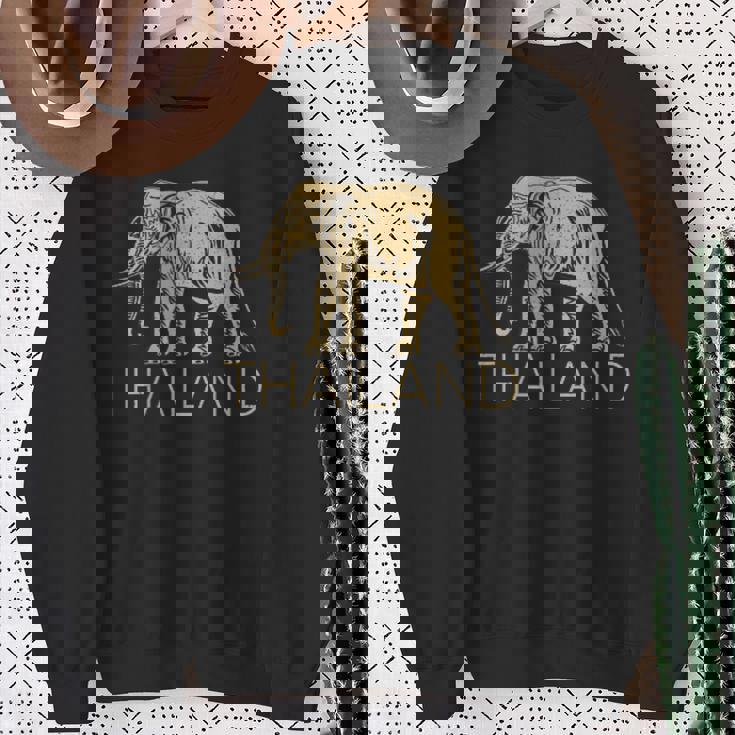 THAILAND ELEPHANT SYMBOL SIAM FLAG THAI EMBLEM Sweatshirt Gifts for Old Women