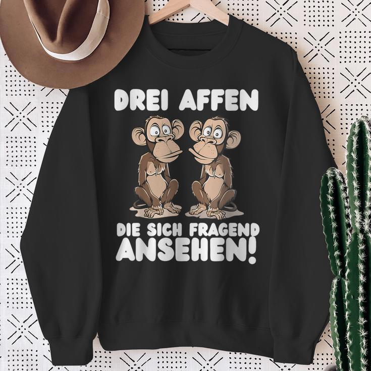 Three Monkeys Three Monkeys Who Look Asking Sweatshirt Geschenke für alte Frauen