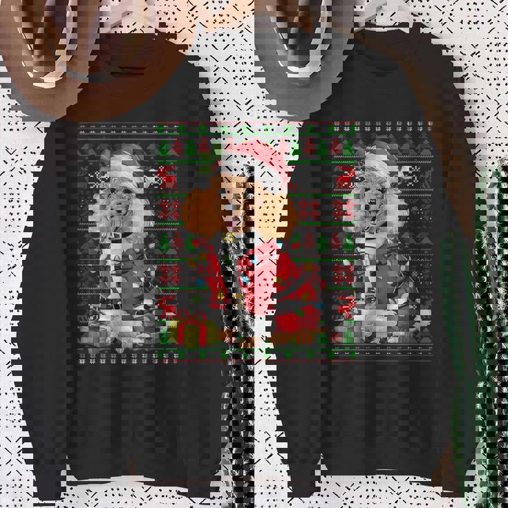 Toy Poodle Dog Xmas Lights Ugly Santa Toy Poodle Christmas Sweatshirt Gifts for Old Women