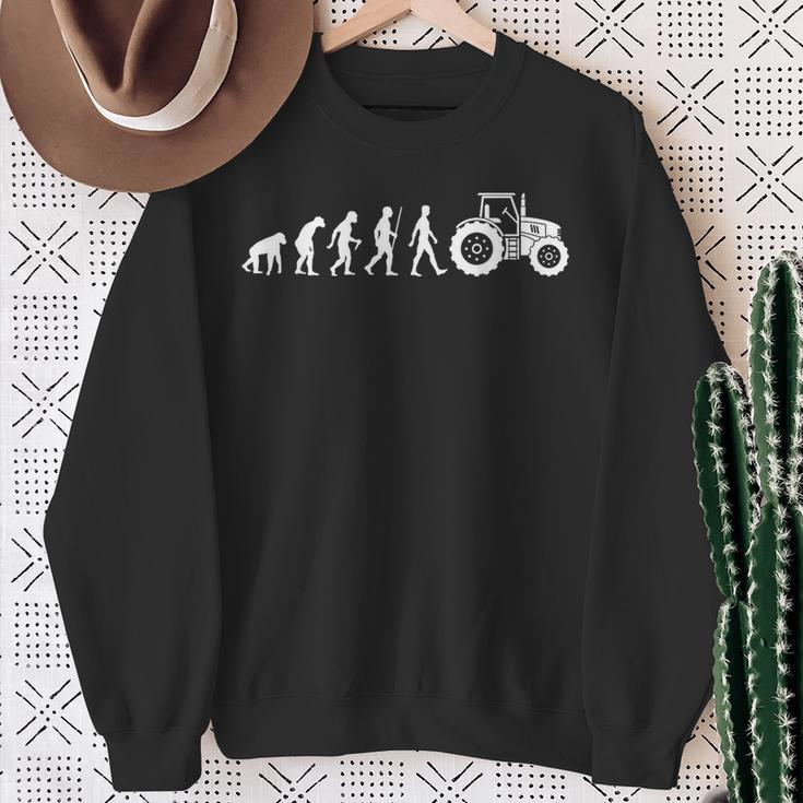 Tractor Evolution Tractor Farmer Tractor Farmer Sweatshirt Geschenke für alte Frauen